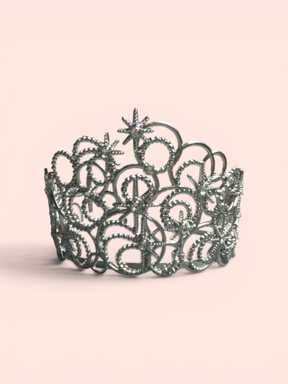 Wicked Glinda Galinda Rhinestone Starburst Silver Tiara Costume or Bridal Crown